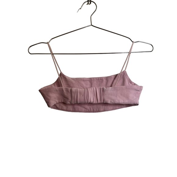 Nia Bra Womens XS Pink Barely There Bralette Stretch Spaghetti Straps Bandeau - Picture 4 of 6